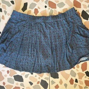Women’s Blue And Red Floral Pleated Plus size American Girl Posh Peanut Skirt 3X
